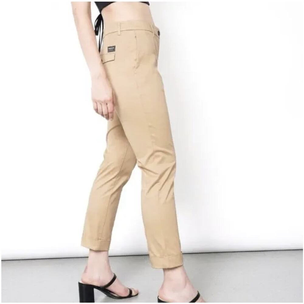 NEW Wildfang The Essential Trouser Camel Khaki Size 16 Tapered Rolled Hem NWT - Picture 3 of 7